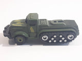 Unknown Brand Military Army Semi Truck with Tracks Dark Green Camouflage Die Cast Toy Car Vehicle
