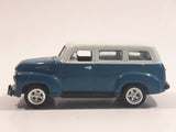 Johnny Lightning 1950 Chevy Suburban Dark Teal Blue Green with White Roof Die Cast Toy Car Vehicle with Opening Hood