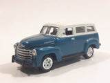 Johnny Lightning 1950 Chevy Suburban Dark Teal Blue Green with White Roof Die Cast Toy Car Vehicle with Opening Hood