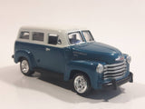 Johnny Lightning 1950 Chevy Suburban Dark Teal Blue Green with White Roof Die Cast Toy Car Vehicle with Opening Hood
