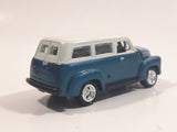 Johnny Lightning 1950 Chevy Suburban Dark Teal Blue Green with White Roof Die Cast Toy Car Vehicle with Opening Hood