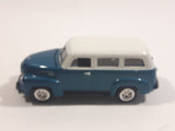 Johnny Lightning 1950 Chevy Suburban Dark Teal Blue Green with White Roof Die Cast Toy Car Vehicle with Opening Hood