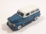 Johnny Lightning 1950 Chevy Suburban Dark Teal Blue Green with White Roof Die Cast Toy Car Vehicle with Opening Hood