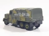 Unknown Brand MTG 01 GH 86 Military Army Cargo Transport Truck Dark Green Camouflage Plastic Body Die Cast Toy Car Vehicle