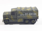 Unknown Brand MTG 01 GH 86 Military Army Cargo Transport Truck Dark Green Camouflage Plastic Body Die Cast Toy Car Vehicle