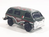 Unknown Brand Military Army Transport Van Dark Green Dark Red and White Camouflage Die Cast Toy Car Vehicle