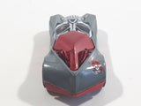 2011 Hot Wheels Halloween Ettorium Metalflake Grey and Red Die Cast Toy Car Vehicle