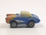 Galoob Micro Machines Ultrafast '57 Chevy Corvette Blue with Orange Flames Miniature Tiny Die Cast Toy Car Vehicle