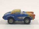 Galoob Micro Machines Ultrafast '57 Chevy Corvette Blue with Orange Flames Miniature Tiny Die Cast Toy Car Vehicle