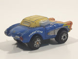 Galoob Micro Machines Ultrafast '57 Chevy Corvette Blue with Orange Flames Miniature Tiny Die Cast Toy Car Vehicle