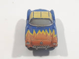Galoob Micro Machines Ultrafast '57 Chevy Corvette Blue with Orange Flames Miniature Tiny Die Cast Toy Car Vehicle