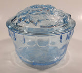 KIG Indonesia Light Blue Glass Lidded Candy Trinket Dish