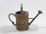 Vintage Heavy Brass Metal Flower Watering Can Doll House Miniature 2 3/8" Tall