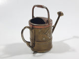 Vintage Heavy Brass Metal Flower Watering Can Doll House Miniature 2 3/8" Tall