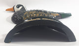 Vintage Hand Painted Mallard Duck Cast Iron Metal Door Stop