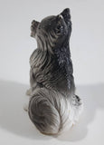 1988 New Ray Novelty Black, Grey, and White Dog Toy Hard Rubber Figure
