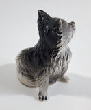 1988 New Ray Novelty Black, Grey, and White Dog Toy Hard Rubber Figure