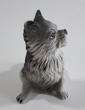 1988 New Ray Novelty Black, Grey, and White Dog Toy Hard Rubber Figure