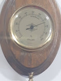 Vintage Wood and Brass Hygrometer Barometer Thermometer Weather Station Made in West Germany