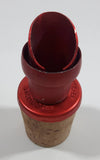 Red Metal and Cork Drink Bottle Pourer