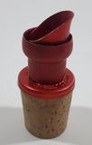 Red Metal and Cork Drink Bottle Pourer