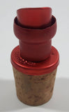 Red Metal and Cork Drink Bottle Pourer