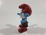2013 Peyo "Papa Smurf" Smurf Holding Pink Crystal PVC Toy Figure McDonald's Happy Meal