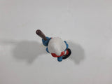 Vintage 1980 Peyo Smurf Character Baseball Player Holding Bat PVC Toy Figure