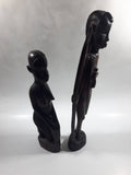 Vintage 1960s Genuine Besmo Hand Carved Ebony Wood Tribal Maasai Warriors Made in Kenya