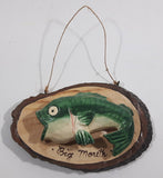 Big Mouth Bass Fish Small Wood Wall Plaque