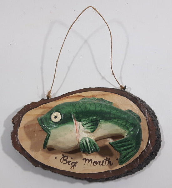 Big Mouth Bass Fish Small Wood Wall Plaque