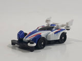 1997 Tomy GoGoGo Racers White and Blue Miniature Die Cast Toy Race Car Vehicle
