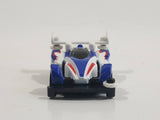 1997 Tomy GoGoGo Racers White and Blue Miniature Die Cast Toy Race Car Vehicle
