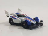 1997 Tomy GoGoGo Racers White and Blue Miniature Die Cast Toy Race Car Vehicle