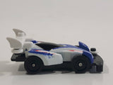 1997 Tomy GoGoGo Racers White and Blue Miniature Die Cast Toy Race Car Vehicle