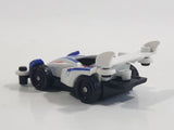 1997 Tomy GoGoGo Racers White and Blue Miniature Die Cast Toy Race Car Vehicle