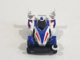 1997 Tomy GoGoGo Racers White and Blue Miniature Die Cast Toy Race Car Vehicle