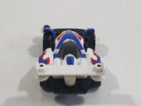 1997 Tomy GoGoGo Racers White and Blue Miniature Die Cast Toy Race Car Vehicle