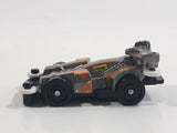 1997 Tomy GoGoGo Racers Silver and Orange Miniature Die Cast Toy Race Car Vehicle