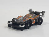 1997 Tomy GoGoGo Racers Silver and Orange Miniature Die Cast Toy Race Car Vehicle