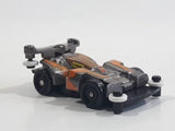 1997 Tomy GoGoGo Racers Silver and Orange Miniature Die Cast Toy Race Car Vehicle