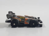 1997 Tomy GoGoGo Racers Silver and Orange Miniature Die Cast Toy Race Car Vehicle