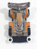 1997 Tomy GoGoGo Racers Silver and Orange Miniature Die Cast Toy Race Car Vehicle