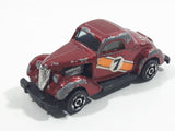 Vintage 1978 Universal Products '36 Ford Coupe 3 Window #7 Dark Red Die Cast Toy Car Vehicle - Hong Kong