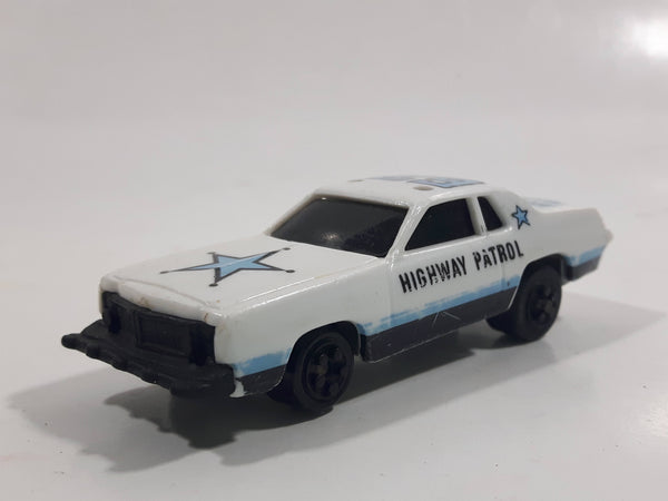 Vintage 1980 Kidco Burnin' Key Cars Police Highway Patrol #62 White Plastic Body Toy Car Vehicle - No Key - 1/64 - Hong Kong