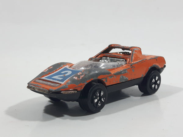 Vintage PlayArt Alfa Romeo P33 #2 Orange Die Cast Toy Car Vehicle Made in Hong Kong