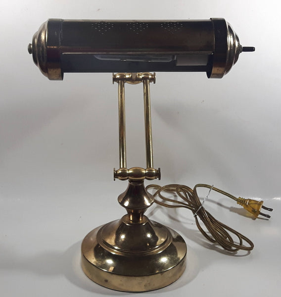 Vintage Curved All Brass Piano Bankers Desk Lamp