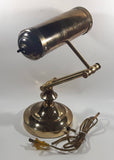 Vintage Curved All Brass Piano Bankers Desk Lamp