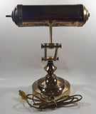 Vintage Curved All Brass Piano Bankers Desk Lamp