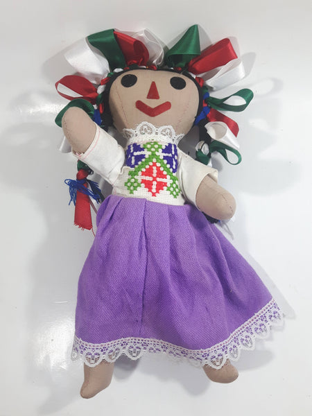Beautiful Vintage Handmade Mexican Rag Doll Maria Doll 14" Tall